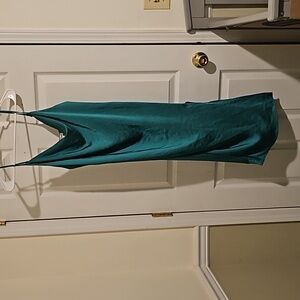 Olive Green Left Slit Midi Dress